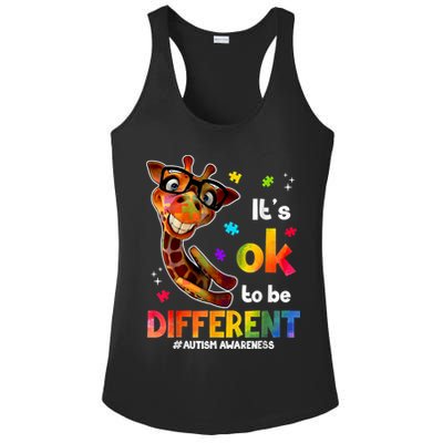 Funny Autism Awareness Its Ok To Be Different Giraffe Ladies PosiCharge Competitor Racerback Tank