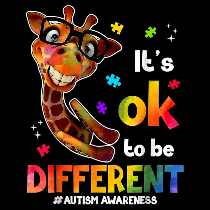 Funny Autism Awareness Its Ok To Be Different Giraffe Youth Performance Sprint T-Shirt