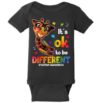 Funny Autism Awareness Its Ok To Be Different Giraffe Baby Bodysuit
