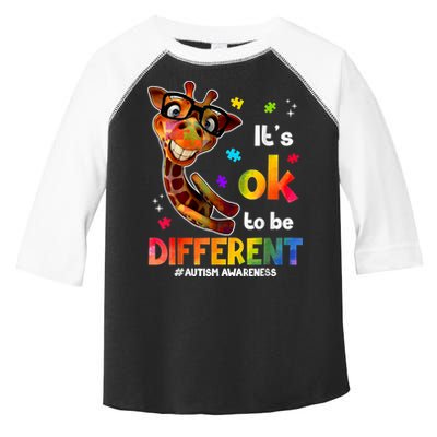 Funny Autism Awareness Its Ok To Be Different Giraffe Toddler Fine Jersey T-Shirt