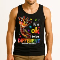 Funny Autism Awareness Its Ok To Be Different Giraffe Tank Top