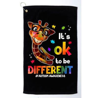Funny Autism Awareness Its Ok To Be Different Giraffe Golf Towel