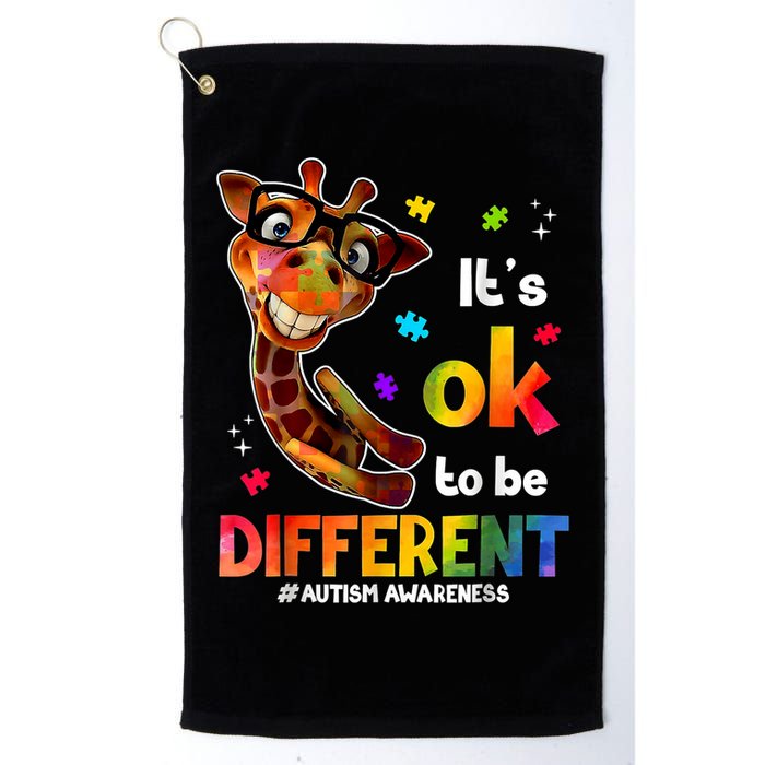 Funny Autism Awareness Its Ok To Be Different Giraffe Golf Towel