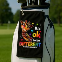 Funny Autism Awareness Its Ok To Be Different Giraffe Golf Towel