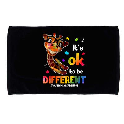 Funny Autism Awareness Its Ok To Be Different Giraffe Microfiber Hand Towel