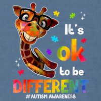 Funny Autism Awareness Its Ok To Be Different Giraffe Garment-Dyed Sweatshirt