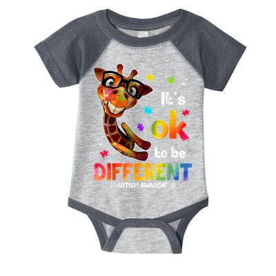 Funny Autism Awareness Its Ok To Be Different Giraffe Infant Baby Jersey Bodysuit