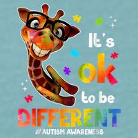 Funny Autism Awareness Its Ok To Be Different Giraffe Sueded Cloud Jersey T-Shirt
