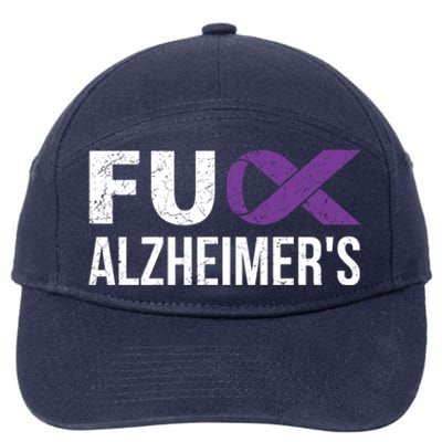 Fuck Alzheimer's Awareness Purple Ribbon Detia Mom Dad Gift 7-Panel Snapback Hat