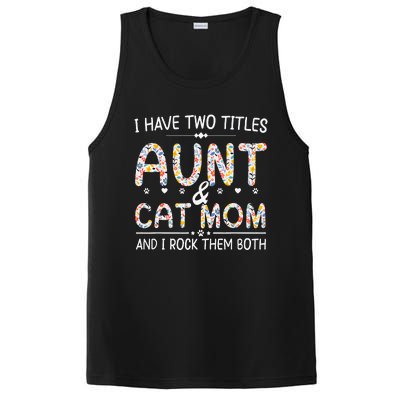 Funny Aunt and Cat Mom Empowering Strong Aunt & Cat Mom Idea PosiCharge Competitor Tank