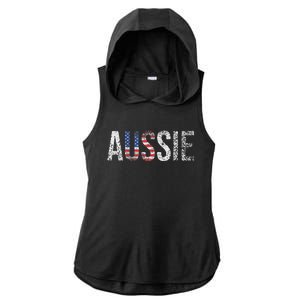 Funny Aussie Australia Gift For Women Cool Australian Ladies PosiCharge Tri-Blend Wicking Draft Hoodie Tank