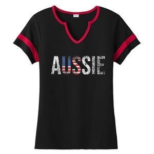 Funny Aussie Australia Gift For Women Cool Australian Ladies Halftime Notch Neck Tee