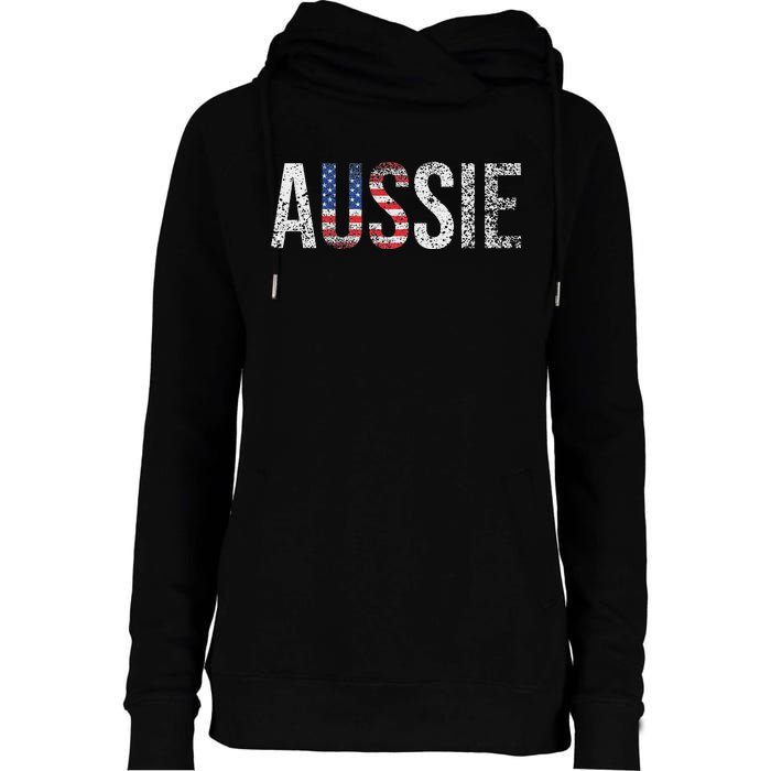 Funny Aussie Australia Gift For Women Cool Australian Womens Funnel Neck Pullover Hood