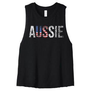 Funny Aussie Australia Gift For Women Cool Australian Women's Racerback Cropped Tank