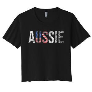 Funny Aussie Australia Gift For Women Cool Australian Women's Crop Top Tee