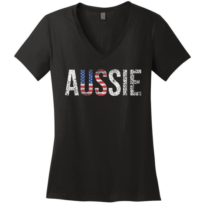 Funny Aussie Australia Gift For Women Cool Australian Women's V-Neck T-Shirt