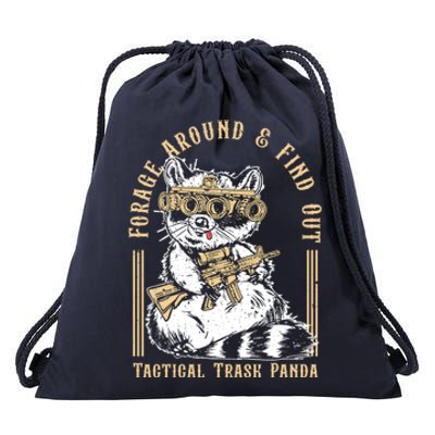 Forage Around And Find Out Tactical Trash Panda Great Gift Drawstring Bag