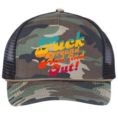 Fuck Around And Find Out FAFO F Around And Find Out Premium Retro Rope Trucker Hat Cap