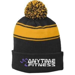 Fitness At Any Time Stripe Pom Pom Beanie