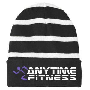 Fitness At Any Time Striped Beanie with Solid Band