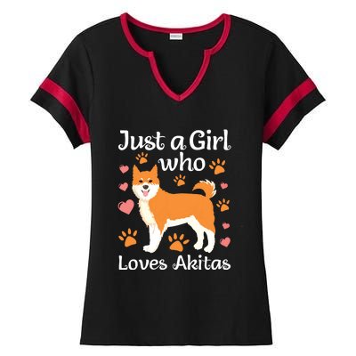 Funny Akita Art For Women Girl American Akita Inu Lover Ladies Halftime Notch Neck Tee