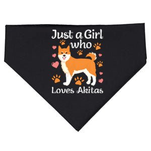 Funny Akita Art For Women Girl American Akita Inu Lover USA-Made Doggie Bandana