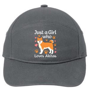 Funny Akita Art For Women Girl American Akita Inu Lover 7-Panel Snapback Hat