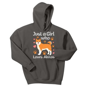 Funny Akita Art For Women Girl American Akita Inu Lover Kids Hoodie