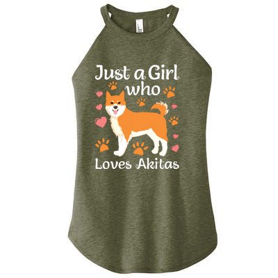 Funny Akita Art For Women Girl American Akita Inu Lover Women’s Perfect Tri Rocker Tank