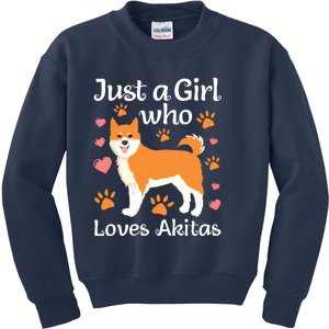 Funny Akita Art For Women Girl American Akita Inu Lover Kids Sweatshirt