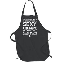 Funny Accountant Art For Women CPA Accounting Bookkeeper Full-Length Apron With Pockets