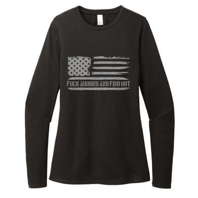 Fuck Around And Find Out American Flag 4th Of July Fafo Womens CVC Long Sleeve Shirt