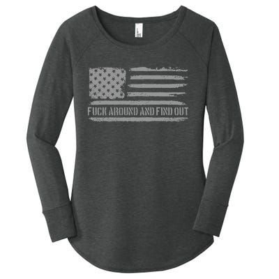 Fuck Around And Find Out American Flag 4th Of July Fafo Women's Perfect Tri Tunic Long Sleeve Shirt