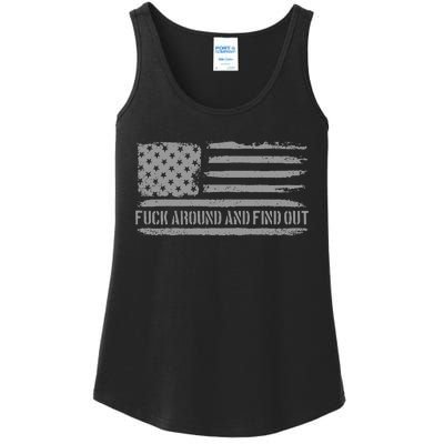 Fuck Around And Find Out American Flag 4th Of July Fafo Ladies Essential Tank