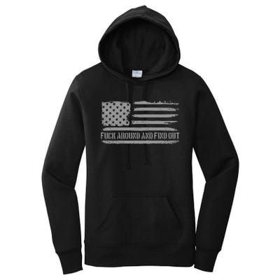 Fuck Around And Find Out American Flag 4th Of July Fafo Women's Pullover Hoodie