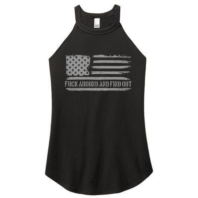 Fuck Around And Find Out American Flag 4th Of July Fafo Women's Perfect Tri Rocker Tank