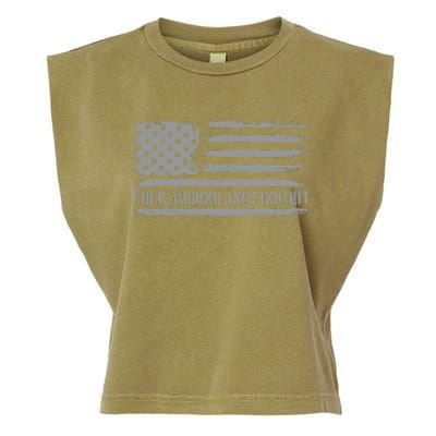 Fuck Around And Find Out American Flag 4th Of July Fafo Garment-Dyed Women's Muscle Tee