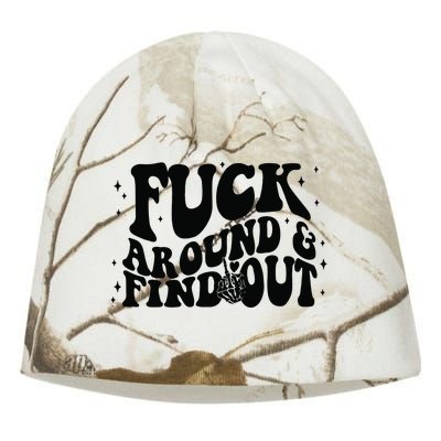 Fuck Around And Find Out Kati - Camo Knit Beanie