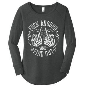 Fuck Around And Find Out Women's Perfect Tri Tunic Long Sleeve Shirt