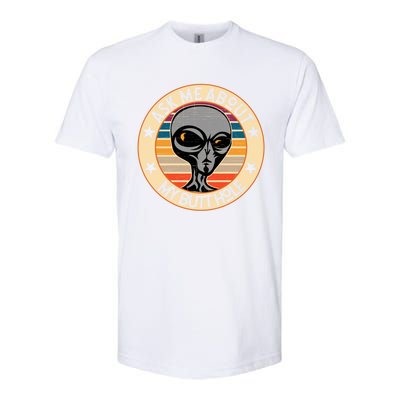 Funny Alien Abduction Ask Me About My Butthole Vintage Retro Gift Softstyle CVC T-Shirt