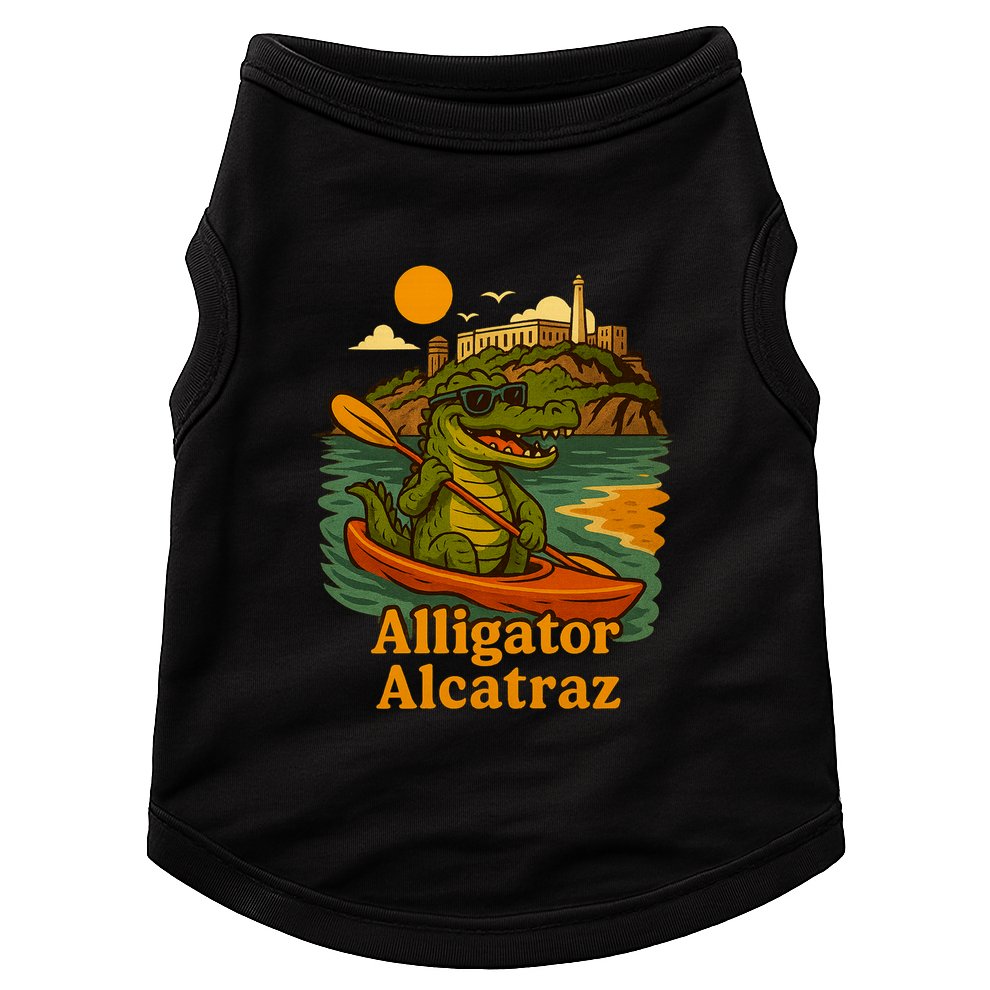 Funny Alligator Alcatraz Doggie Tank