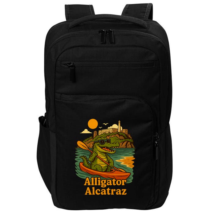 Funny Alligator Alcatraz Impact Tech Backpack