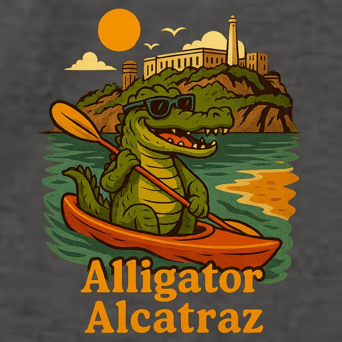 Funny Alligator Alcatraz Vector Backpack