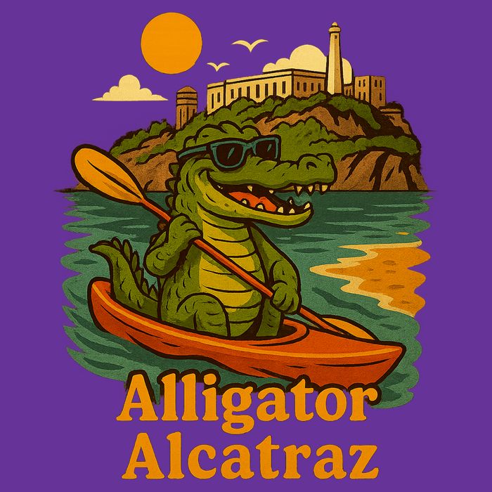 Funny Alligator Alcatraz Button