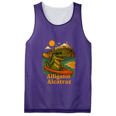 Funny Alligator Alcatraz Mesh Reversible Basketball Jersey Tank