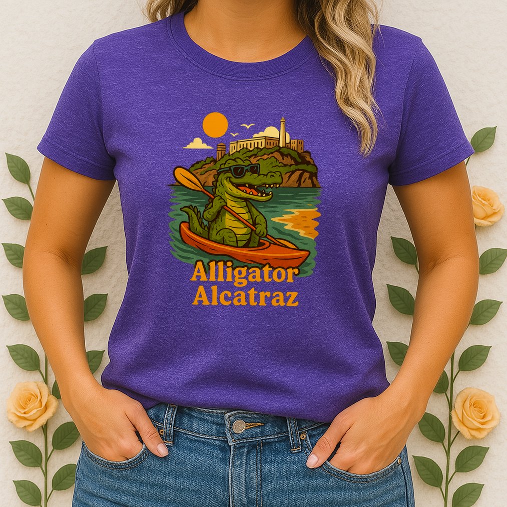 Funny Alligator Alcatraz Womens T-Shirt