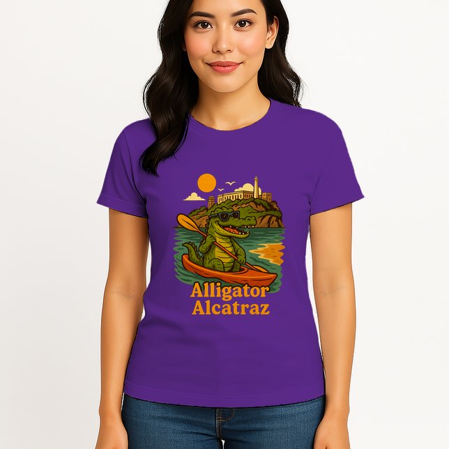 Funny Alligator Alcatraz Womens T-Shirt