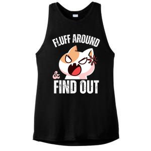 Fluff Around and find out Funny Sarcastic Cat Lady Ladies PosiCharge Tri-Blend Wicking Tank