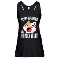 Fluff Around and find out Funny Sarcastic Cat Lady Ladies Essential Flowy Tank