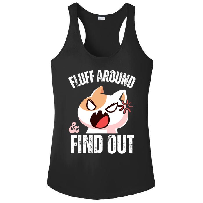 Fluff Around and find out Funny Sarcastic Cat Lady Ladies PosiCharge Competitor Racerback Tank